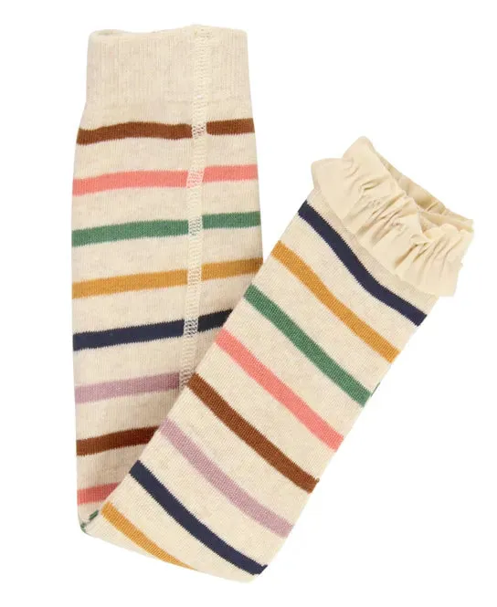 RuffleButts Sunrise Rainbow Stripe Footless Ruffle Tights