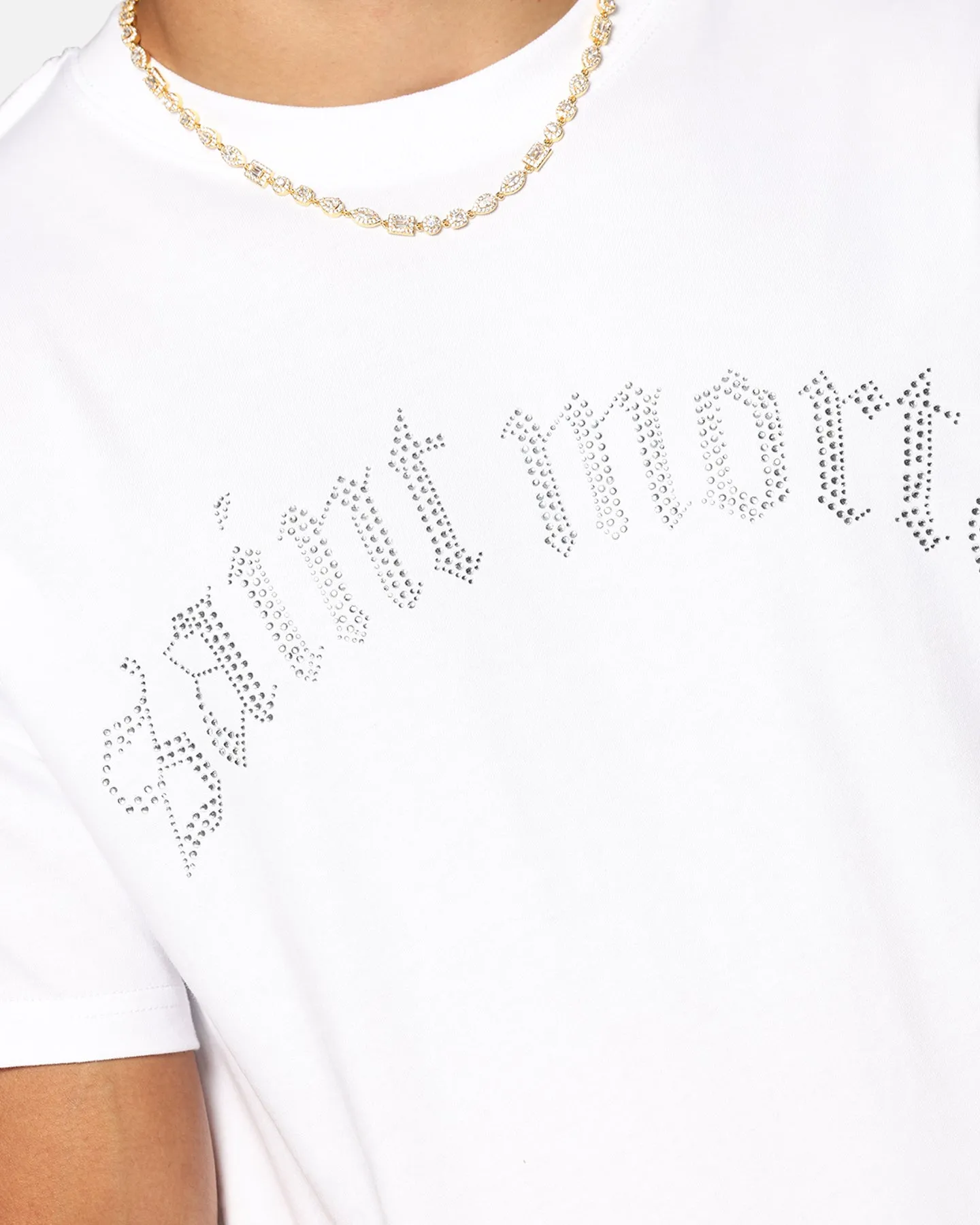 Saint Morta Rhinestone T-Shirt White