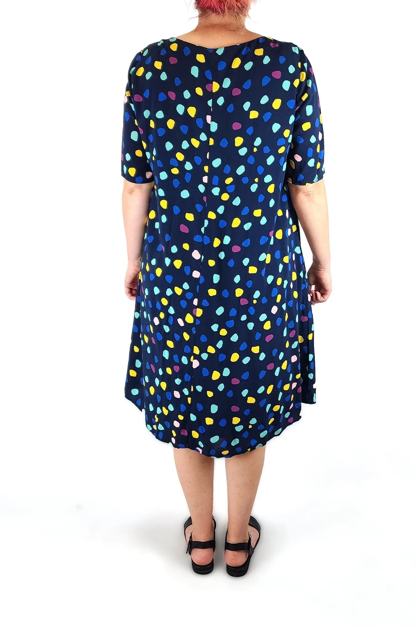 Saints The Label navy dot dress size L