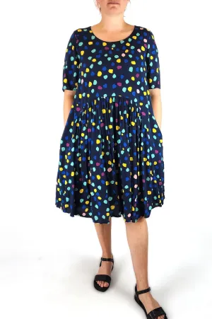 Saints The Label navy dot dress size L