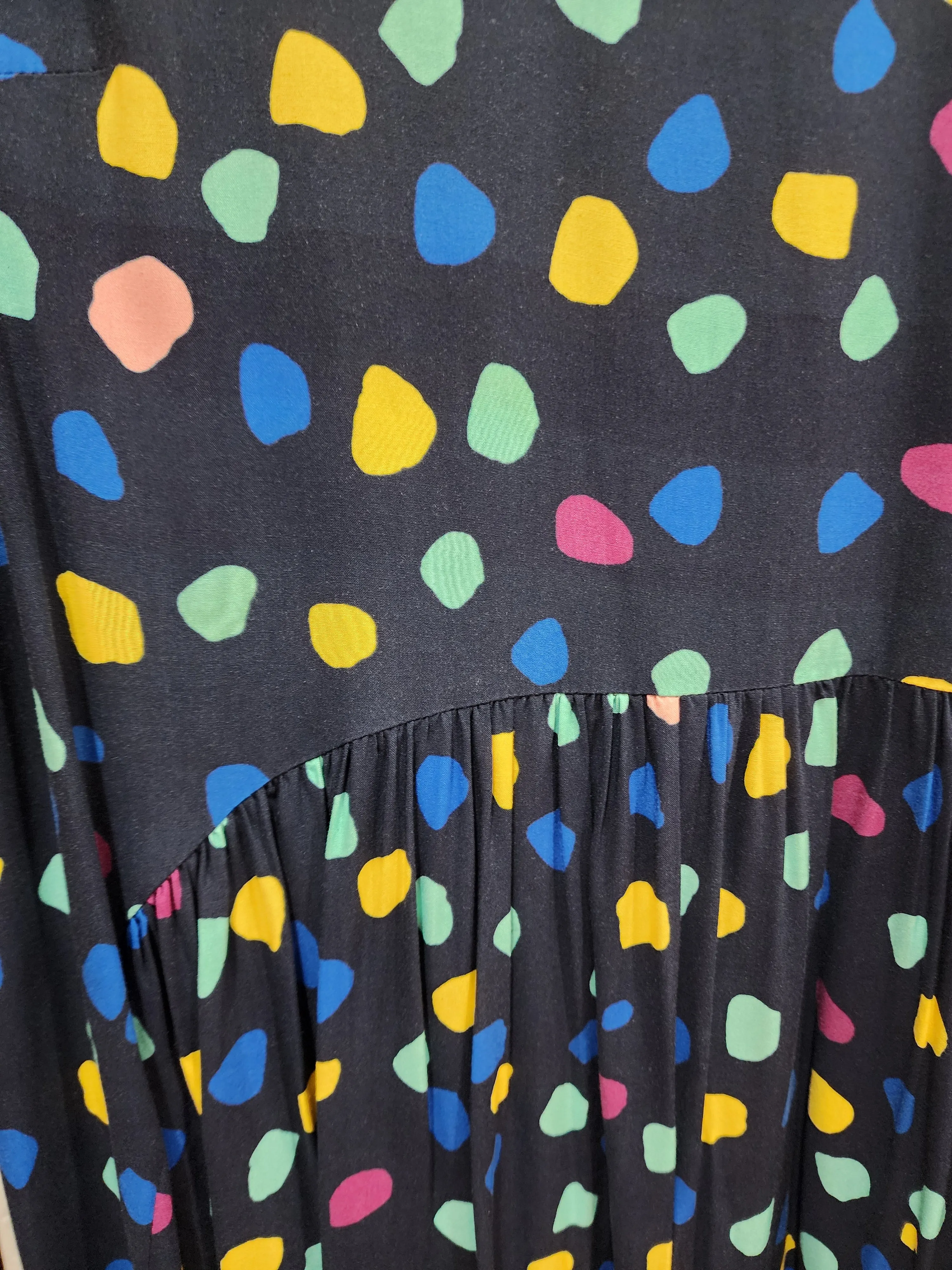 Saints The Label navy dot dress size L