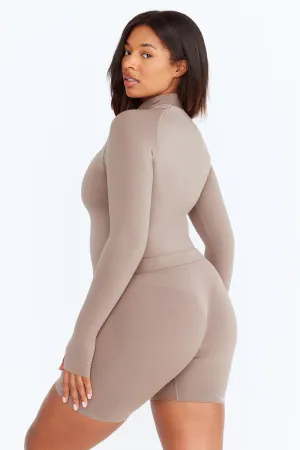 SCULPT SEAMLESS SCRUNCH CYCLING SHORTS - PEBBLE MARL