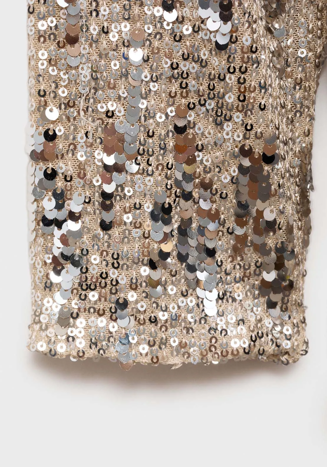 Sequin shoulder pads dress - Grey