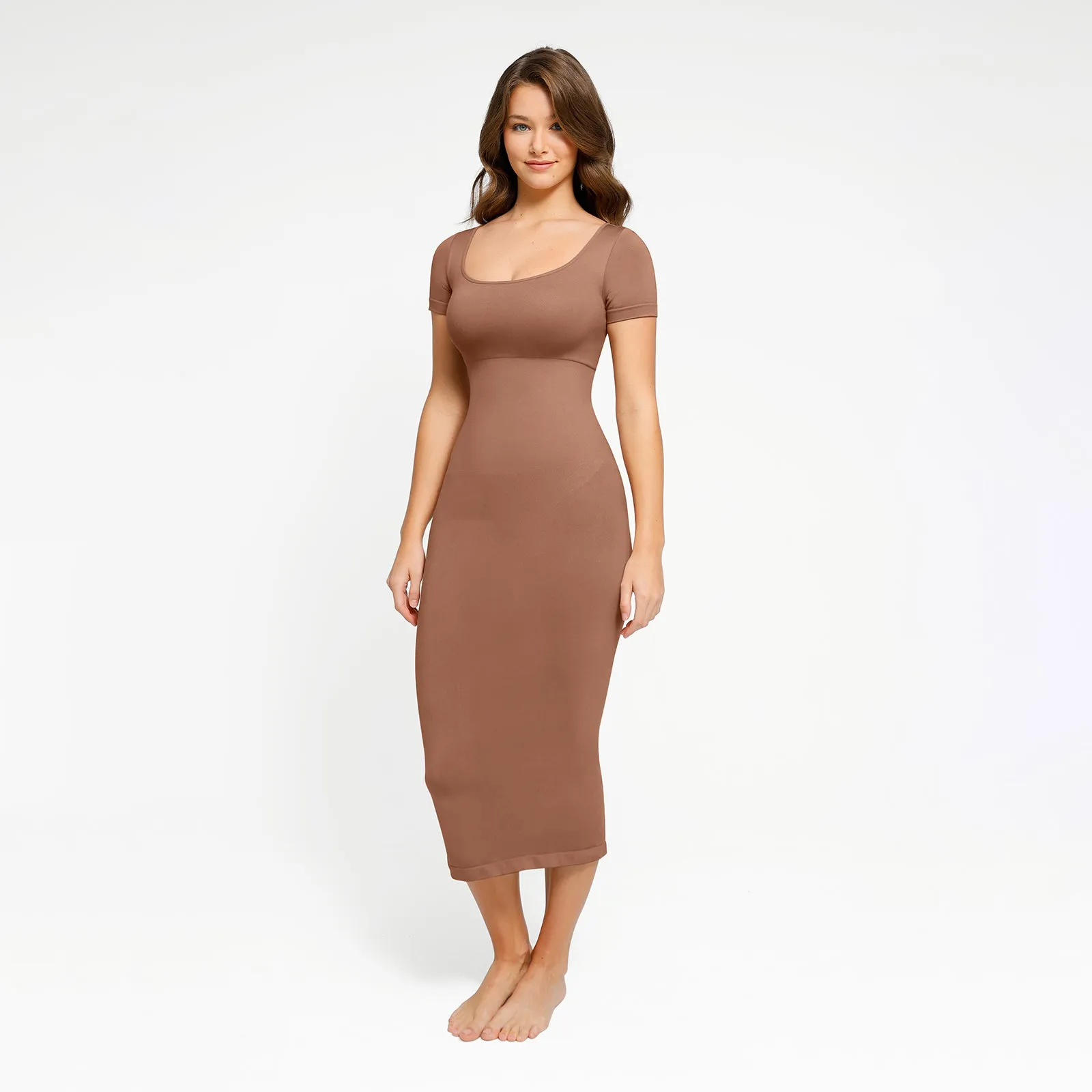 Shapewear Seamless Eco-Friendly Back Slit Midi Dress