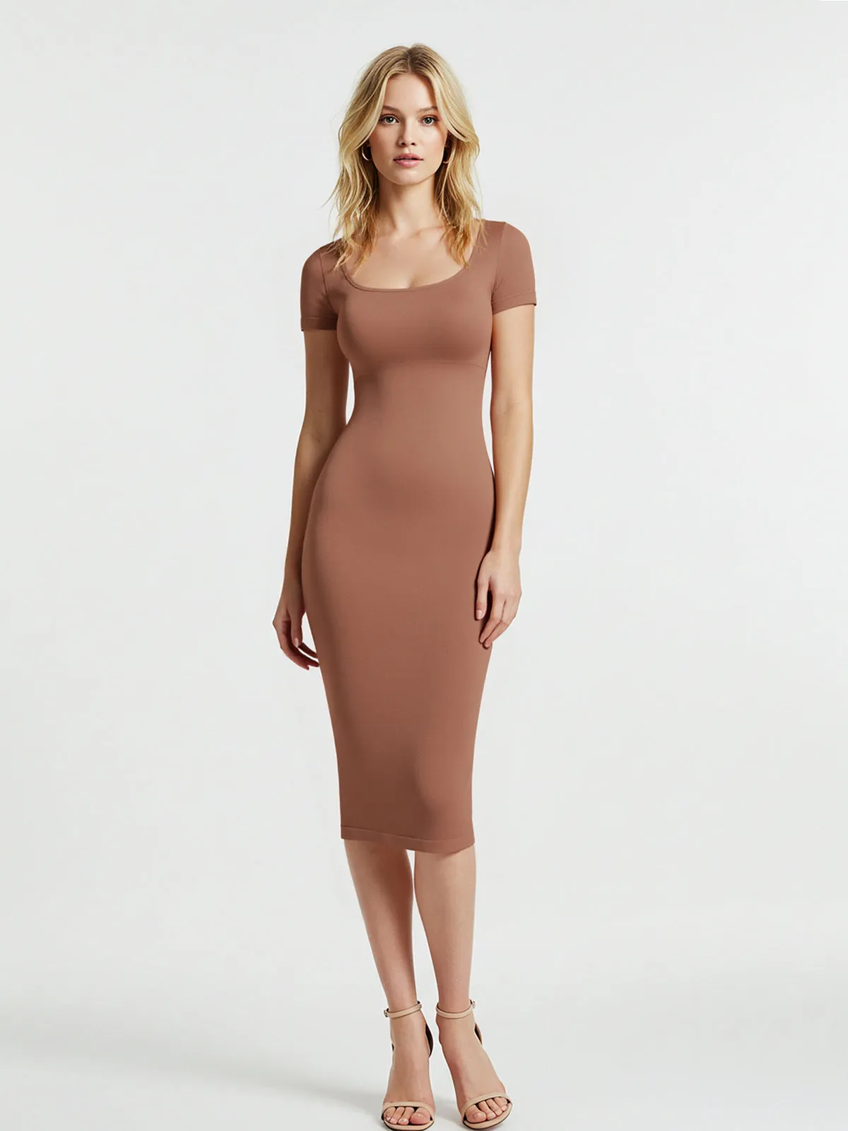 Shapewear Seamless Eco-Friendly Back Slit Midi Dress