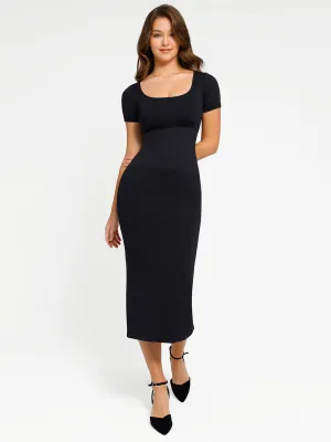 Shapewear Seamless Eco-Friendly Back Slit Midi Dress