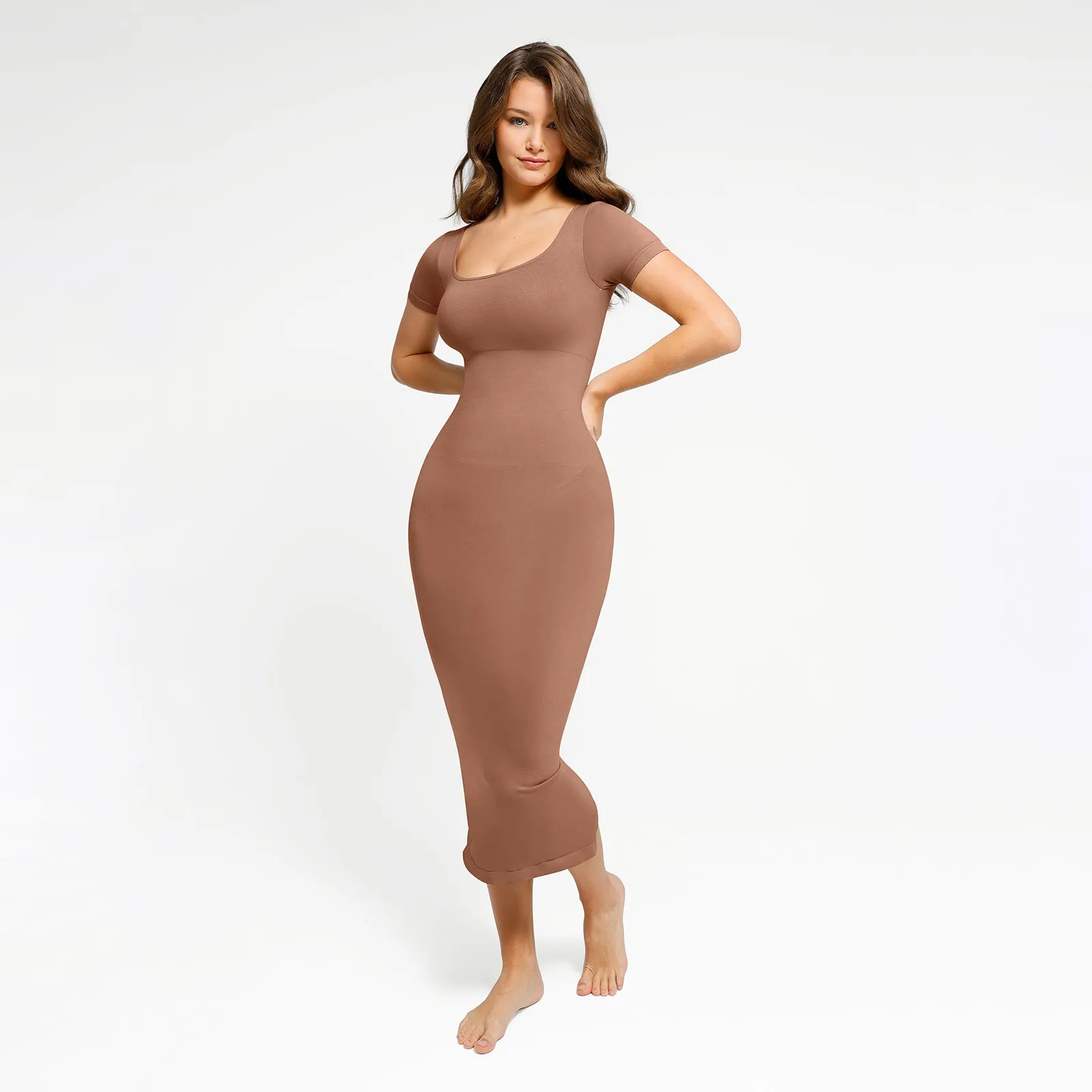 Shapewear Seamless Eco-Friendly Back Slit Midi Dress