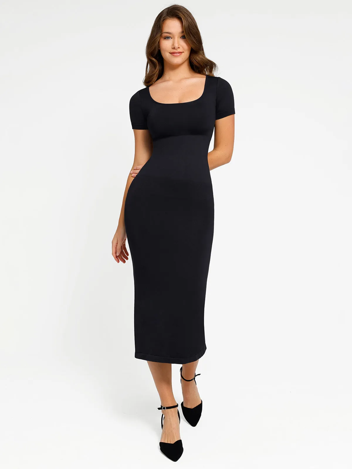 Shapewear Seamless Eco-Friendly Back Slit Midi Dress
