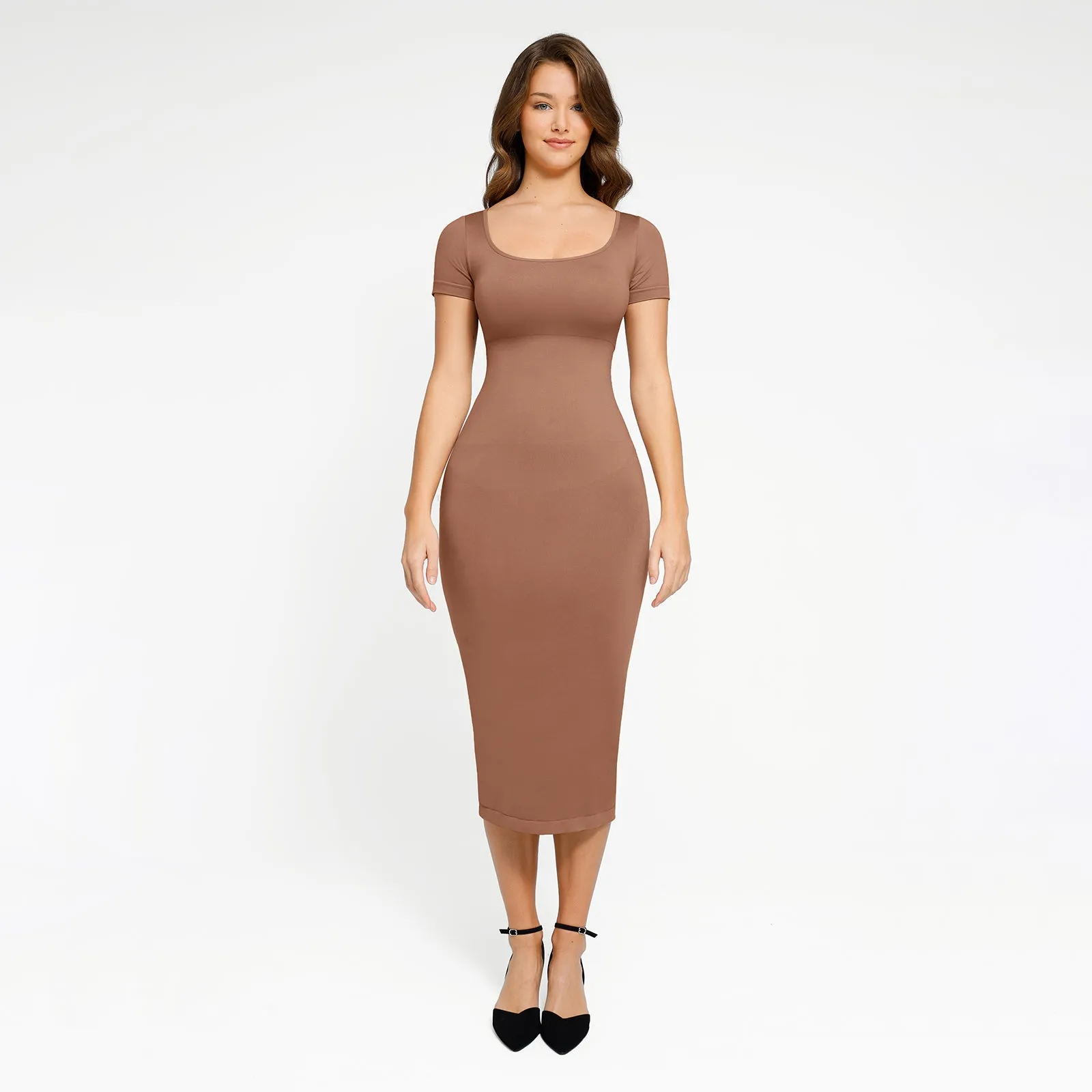 Shapewear Seamless Eco-Friendly Back Slit Midi Dress