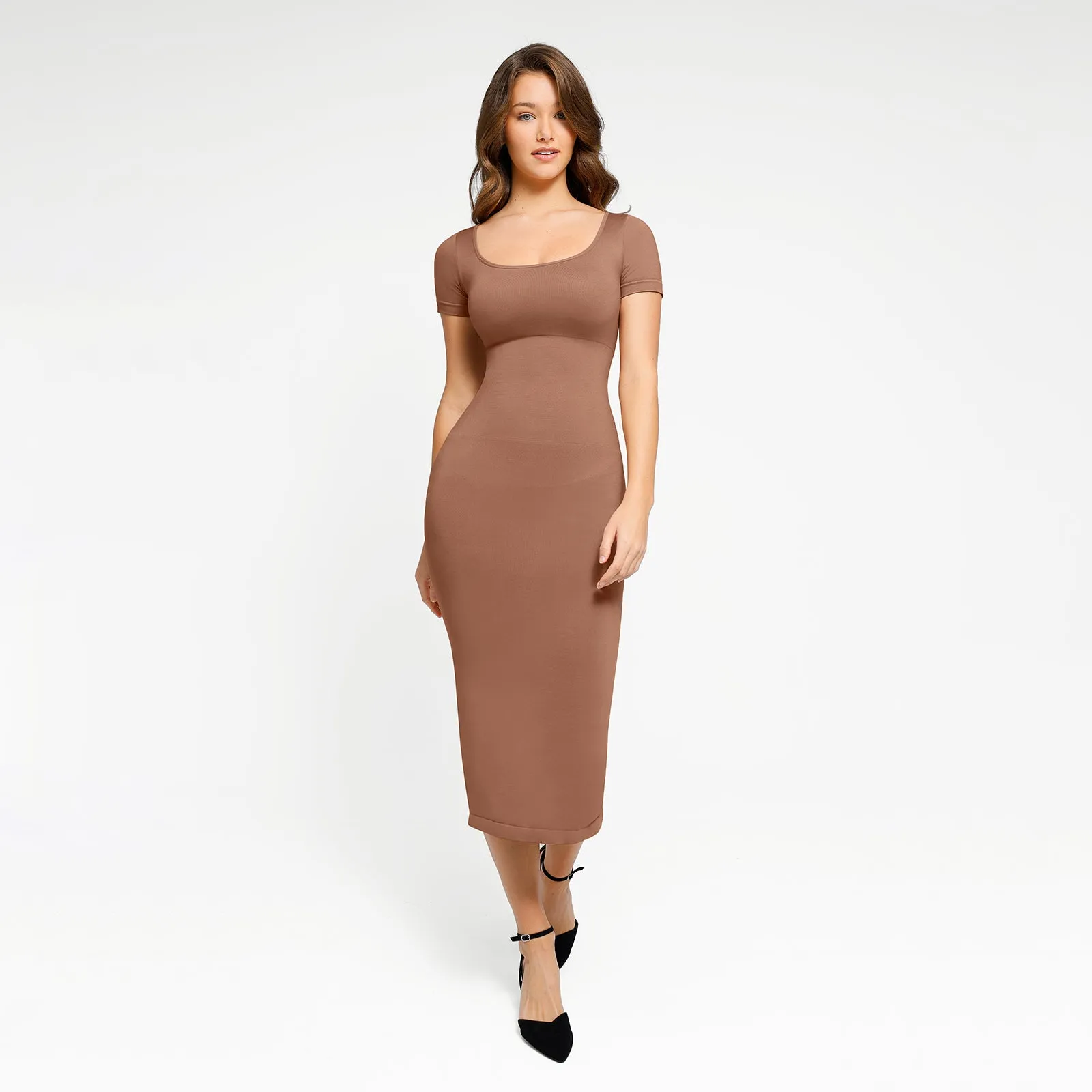 Shapewear Seamless Eco-Friendly Back Slit Midi Dress