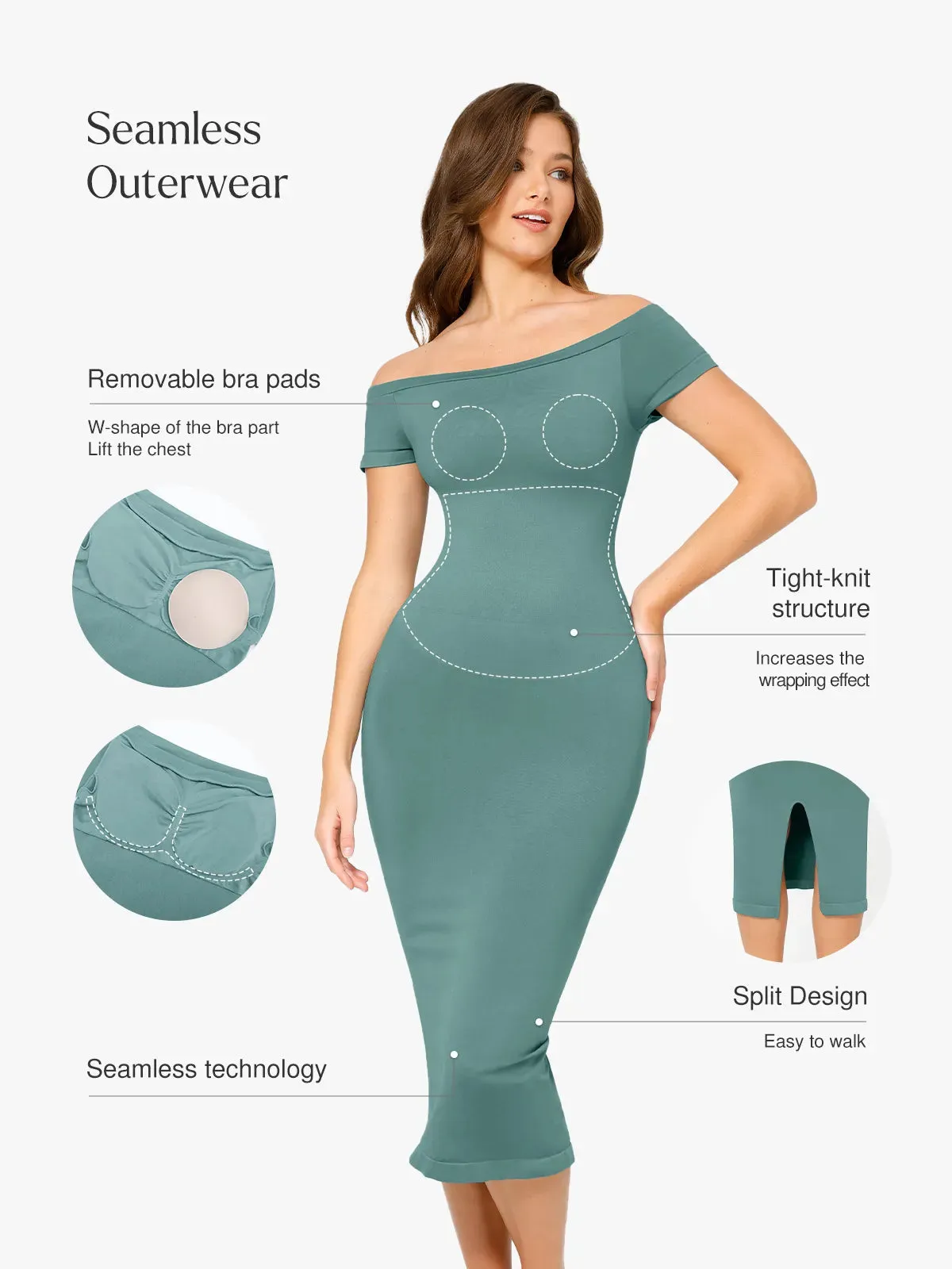 Shapewear Seamless Eco-Friendly Off Shoulder Dress
