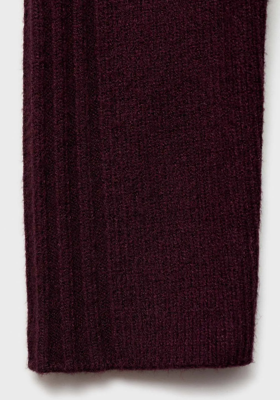 Short turtleneck knitted dress - Dark Red