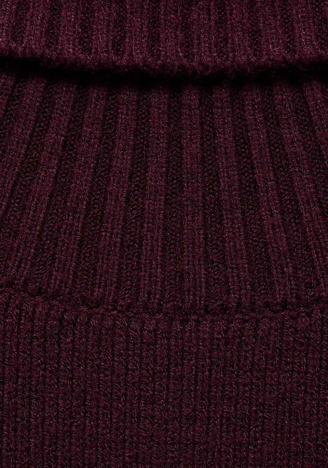 Short turtleneck knitted dress - Dark Red