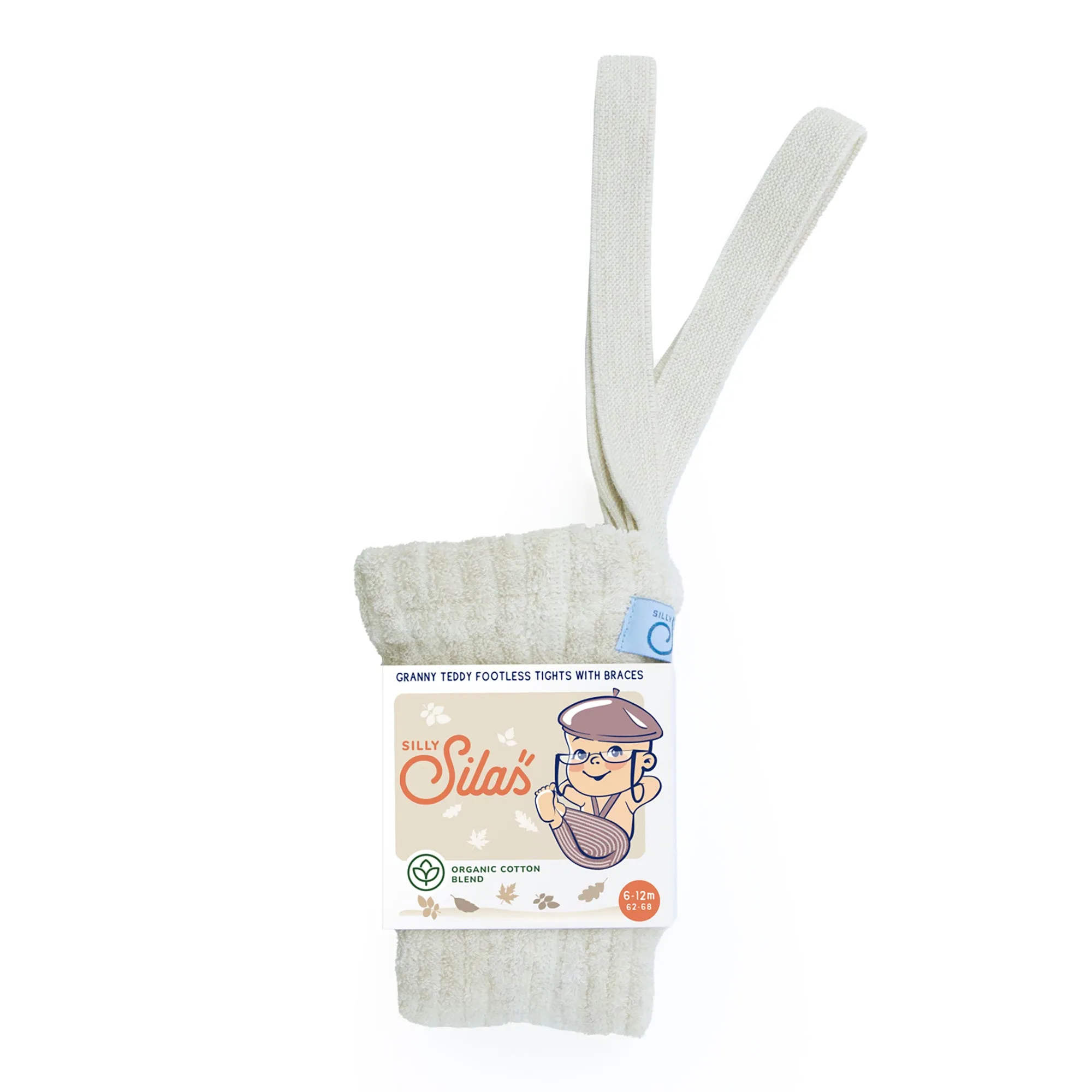 Silly Silas Footless Granny Teddy Tights with Braces - Cream Blend