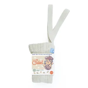 Silly Silas Footless Granny Teddy Tights with Braces - Cream Blend