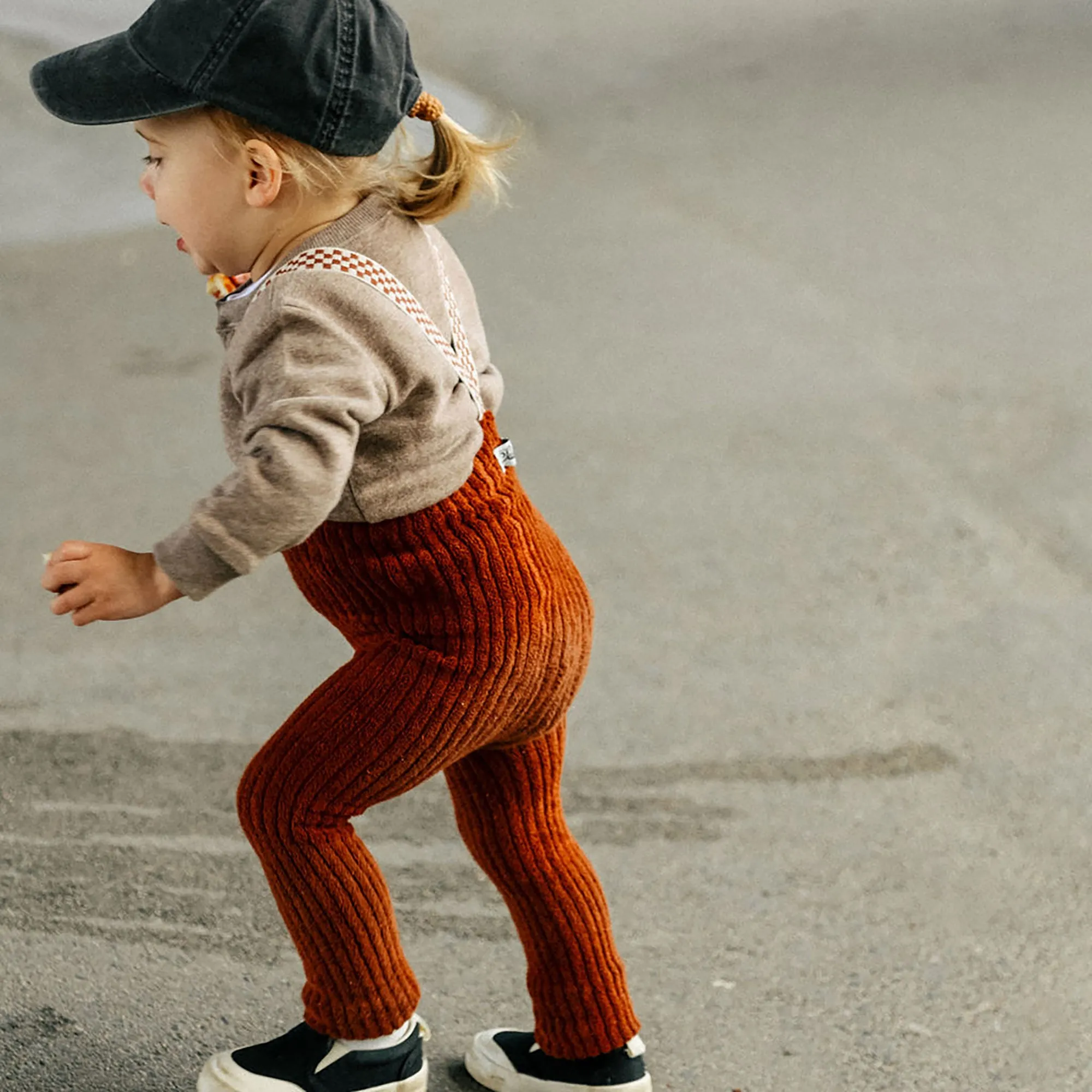 Silly Silas Footless Granny Teddy Tights with *Chekered* Braces - Cinnamon *Checked*