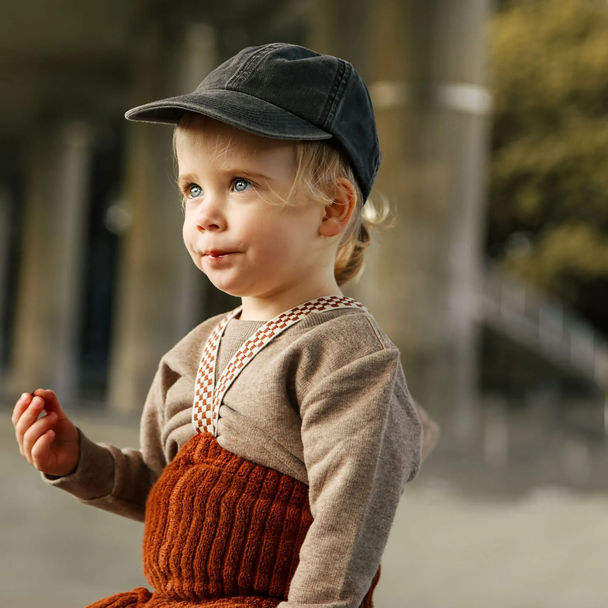 Silly Silas Footless Granny Teddy Tights with *Chekered* Braces - Cinnamon *Checked*