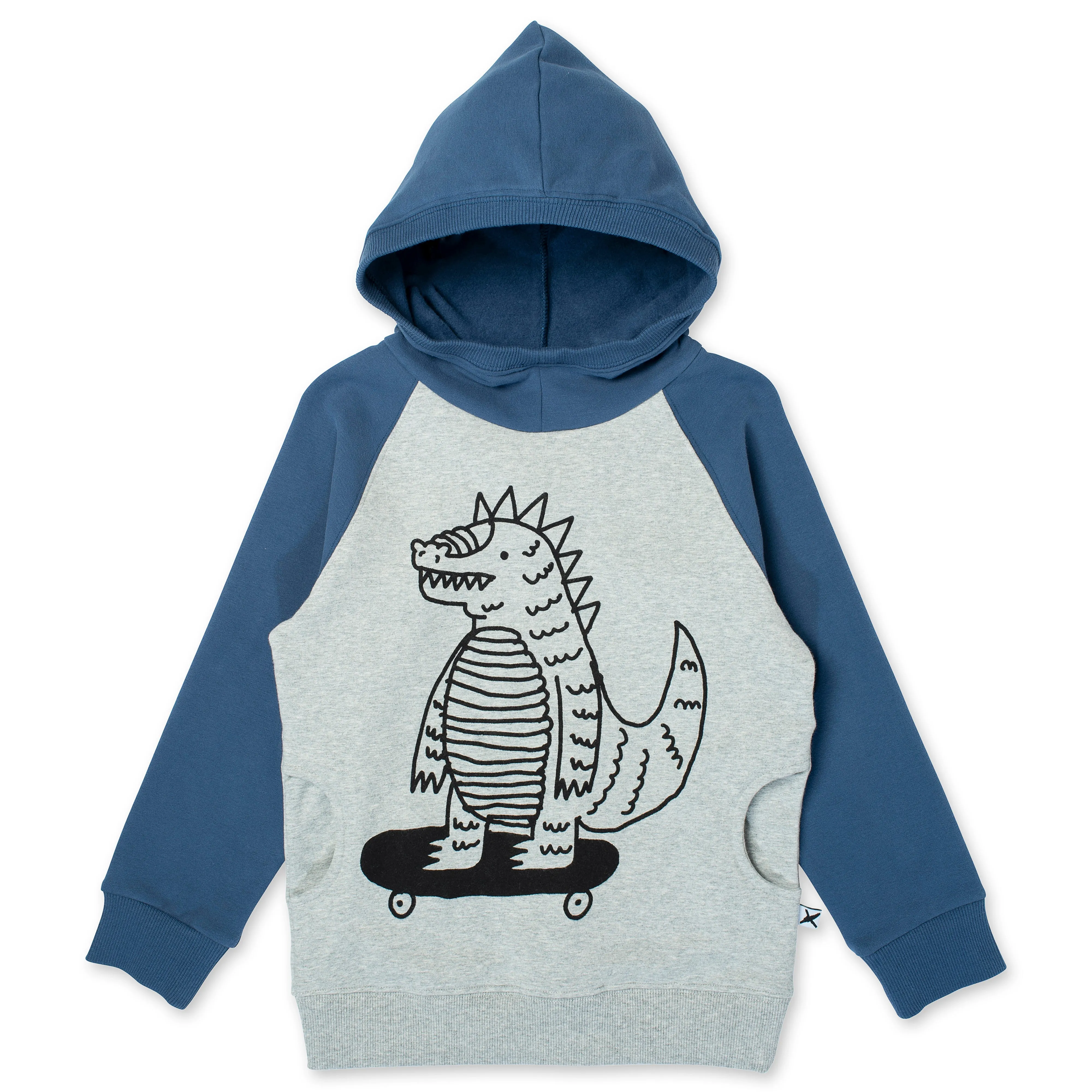 Skate- Zilla Furry Hood - Grey Marle/Navy