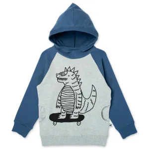 Skate- Zilla Furry Hood - Grey Marle/Navy