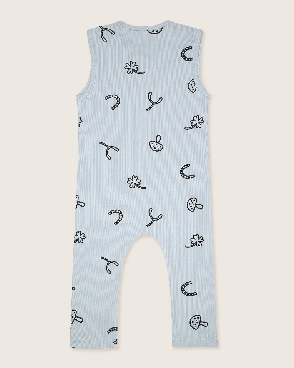 Sky Blue Lucky Print Jumpsuit