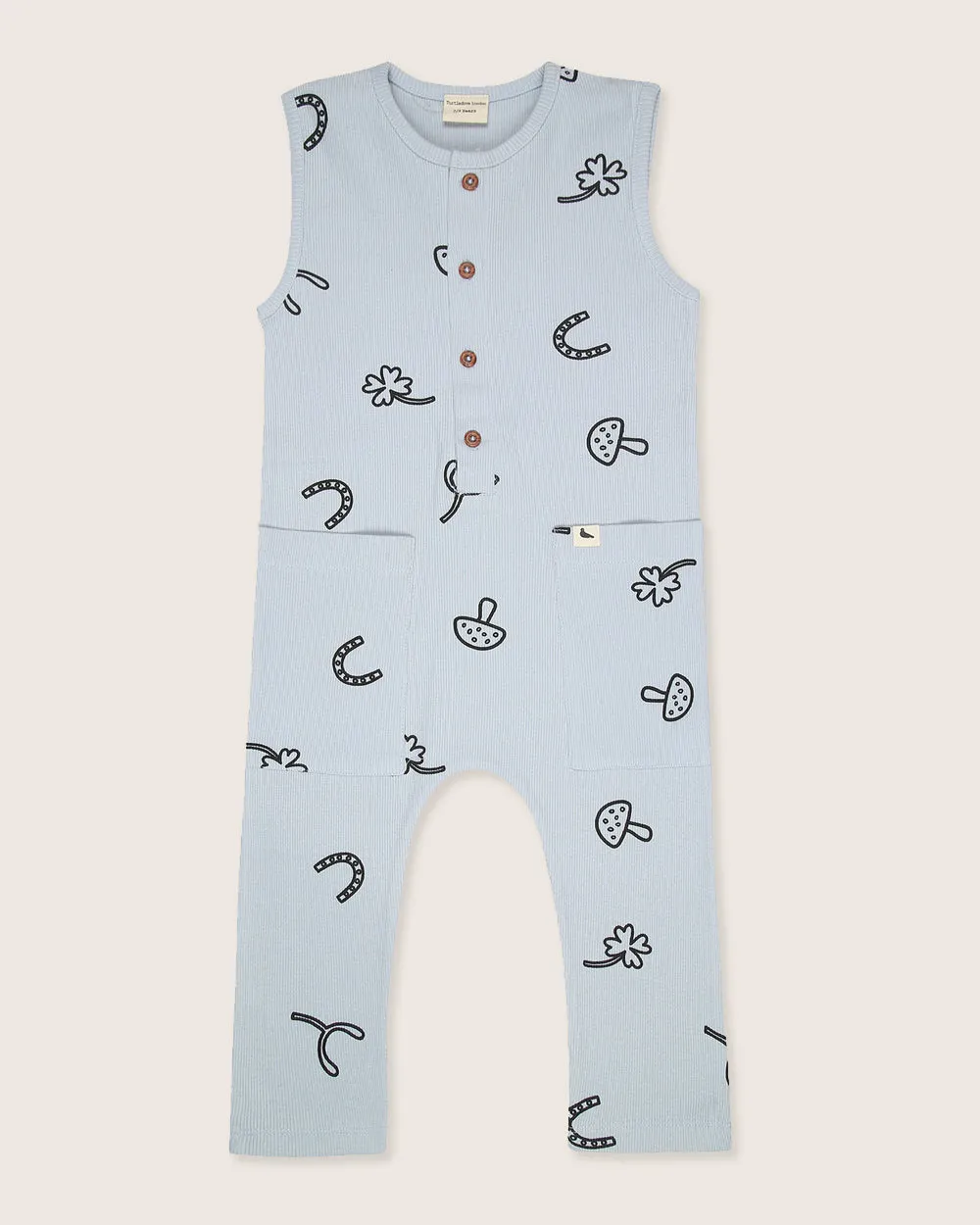 Sky Blue Lucky Print Jumpsuit