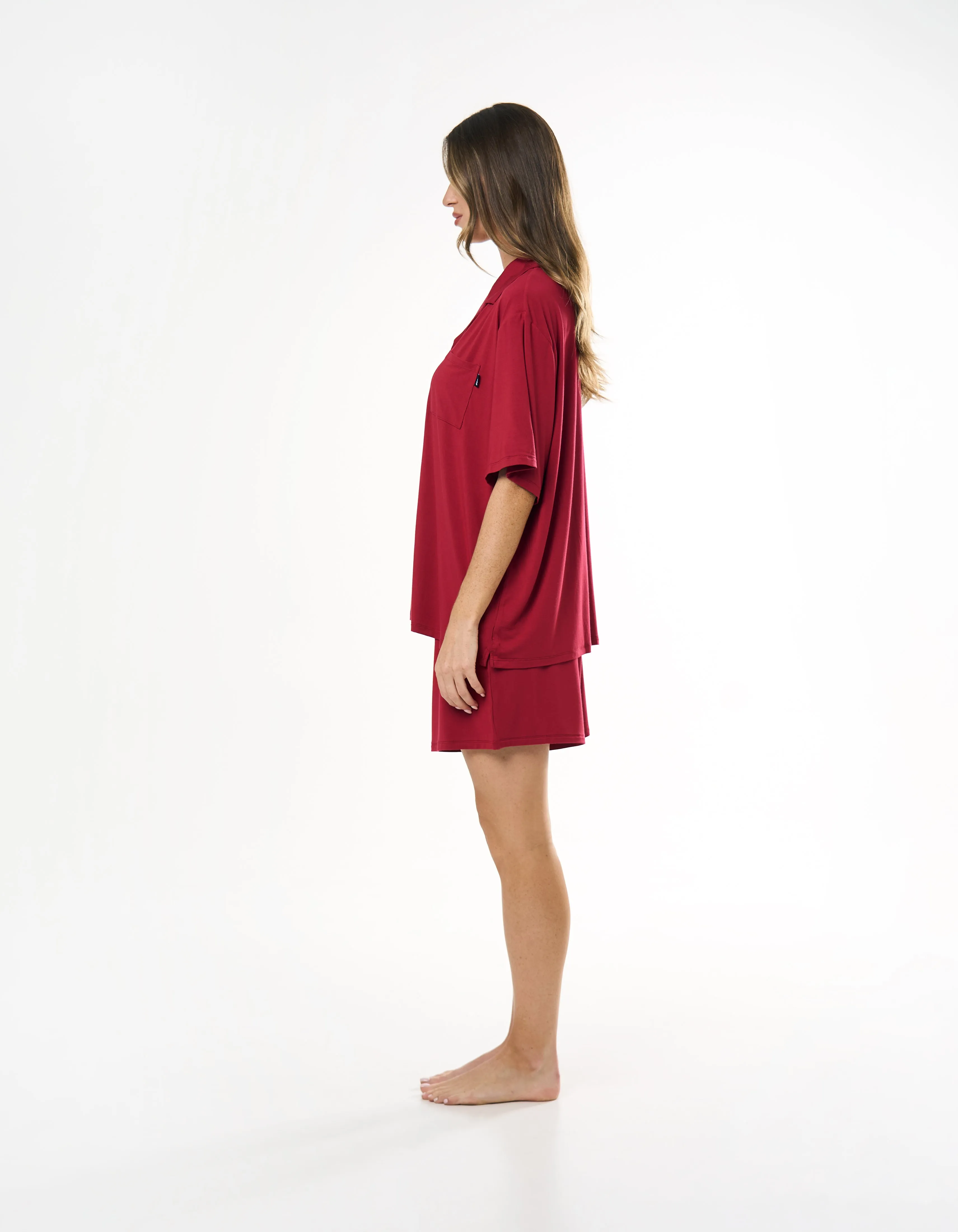 Sleep Short Sleeve Shirt - Cherry