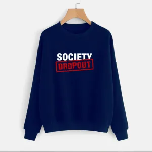 Society Dropout Fleece Full Sleeves Pull Over Sweatshirt For Women