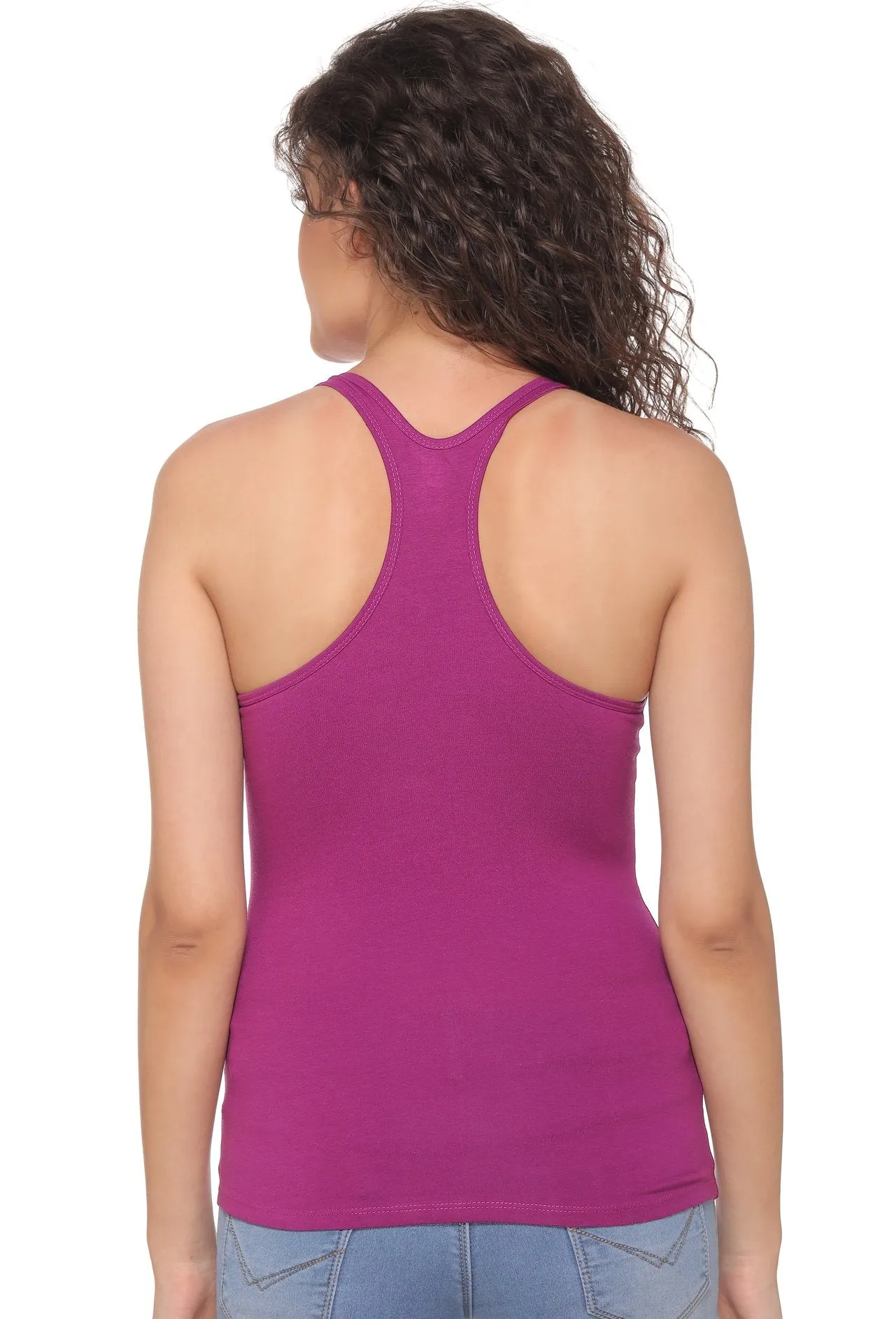 Sona 8008 L-Purple Camisole Racer Back for Gym Workout, Exercise, Yoga etc
