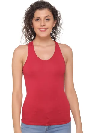 Sona 8008 Maroon Racer Back Sport Camisole for Gym Workout, Exercise, Yoga etc