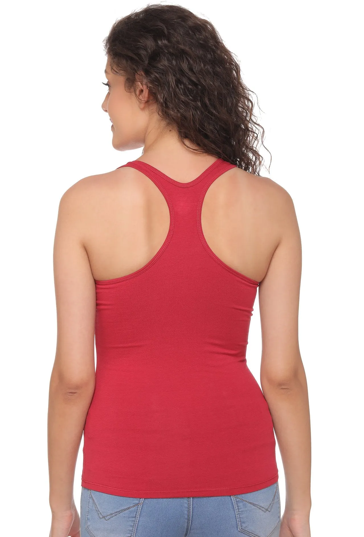 Sona 8008 Maroon Racer Back Sport Camisole for Gym Workout, Exercise, Yoga etc