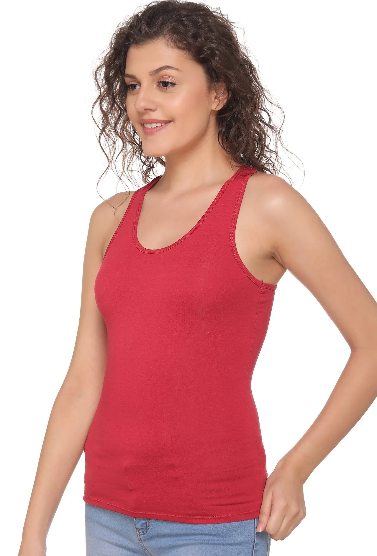 Sona 8008 Maroon Racer Back Sport Camisole for Gym Workout, Exercise, Yoga etc