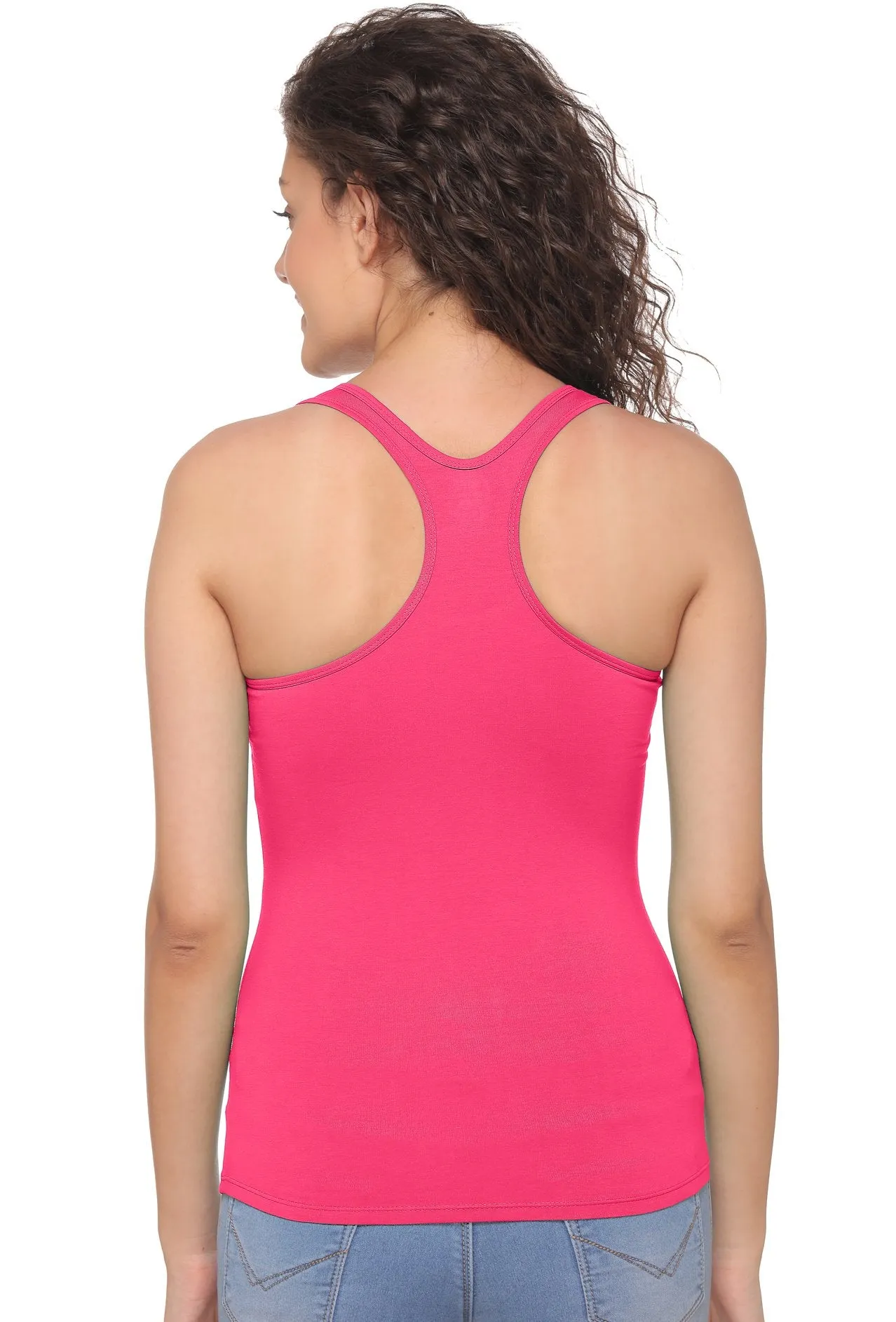 Sona 8008 Pink Camisole Racer Back for Gym Workout, Exercise, Yoga etc