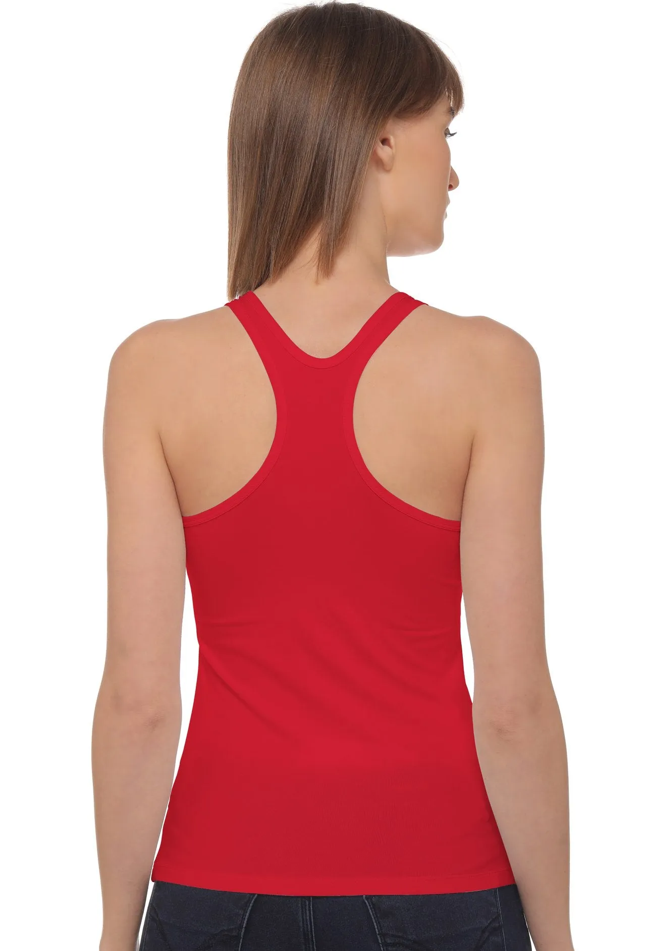 Sona 8008 Red Racer Back Sports Camisole for Gym Workout, Exercise, Yoga etc