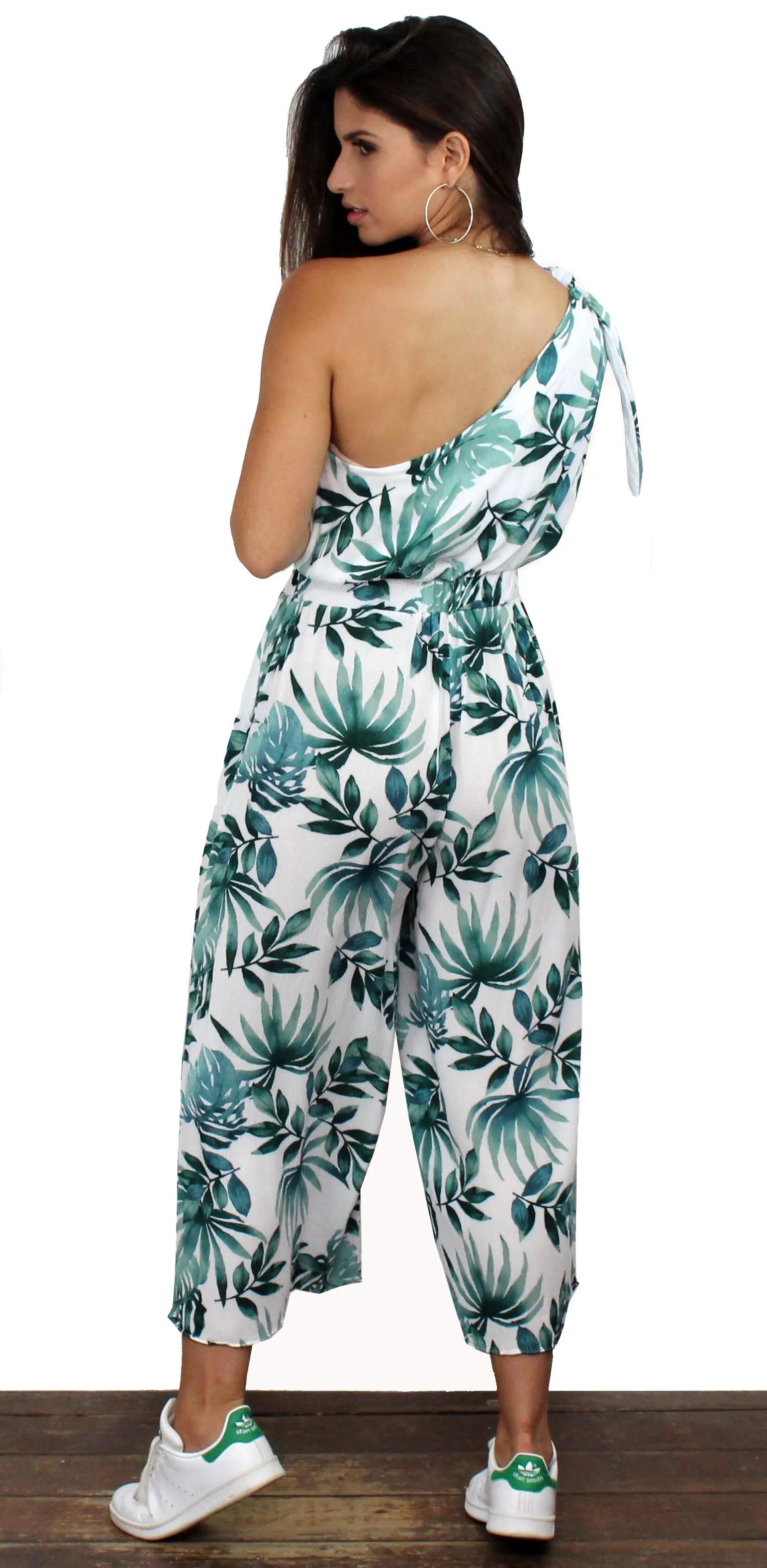 Sprout and About Palms One-Shoulder Jumpsuit
