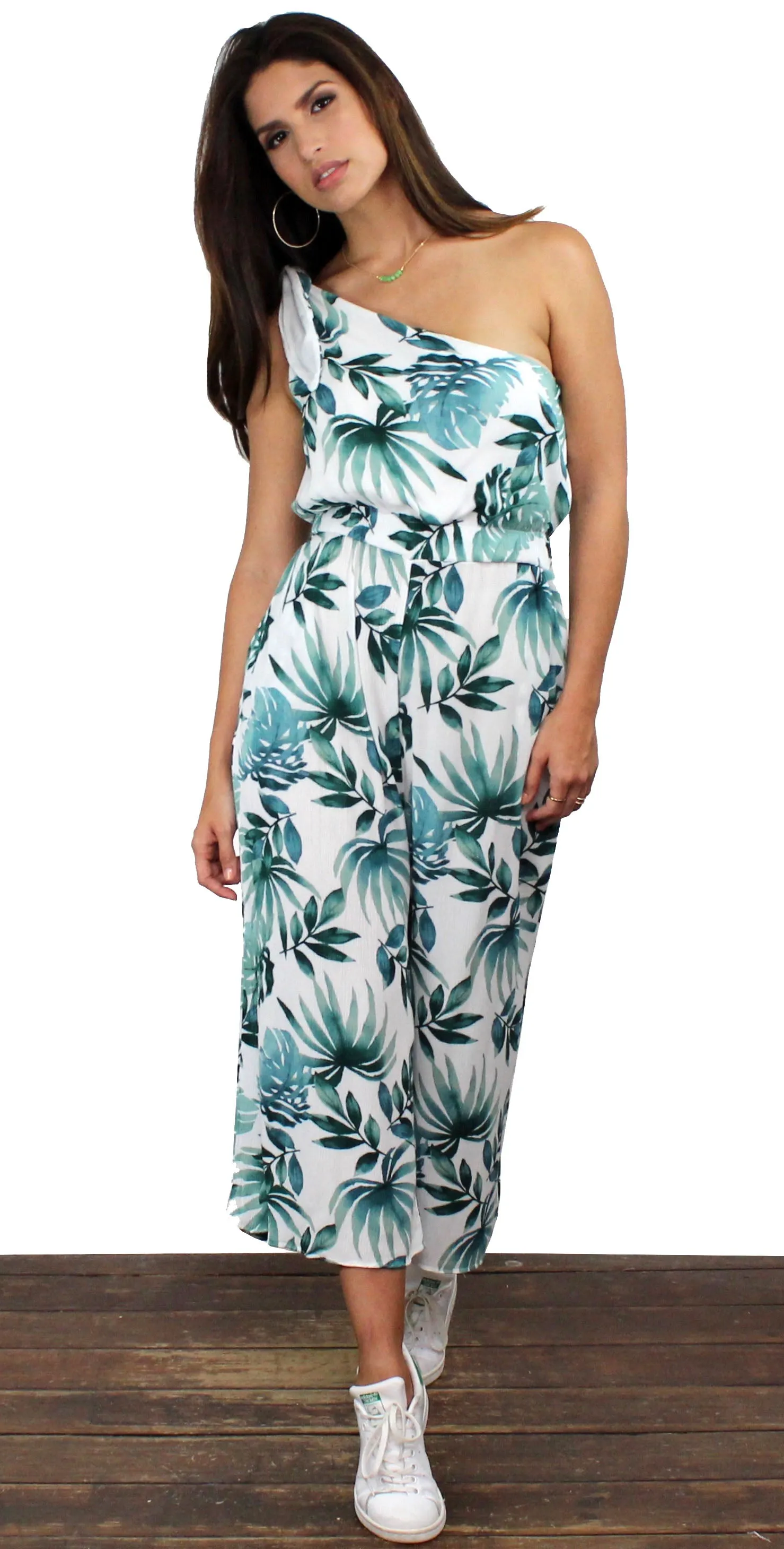 Sprout and About Palms One-Shoulder Jumpsuit