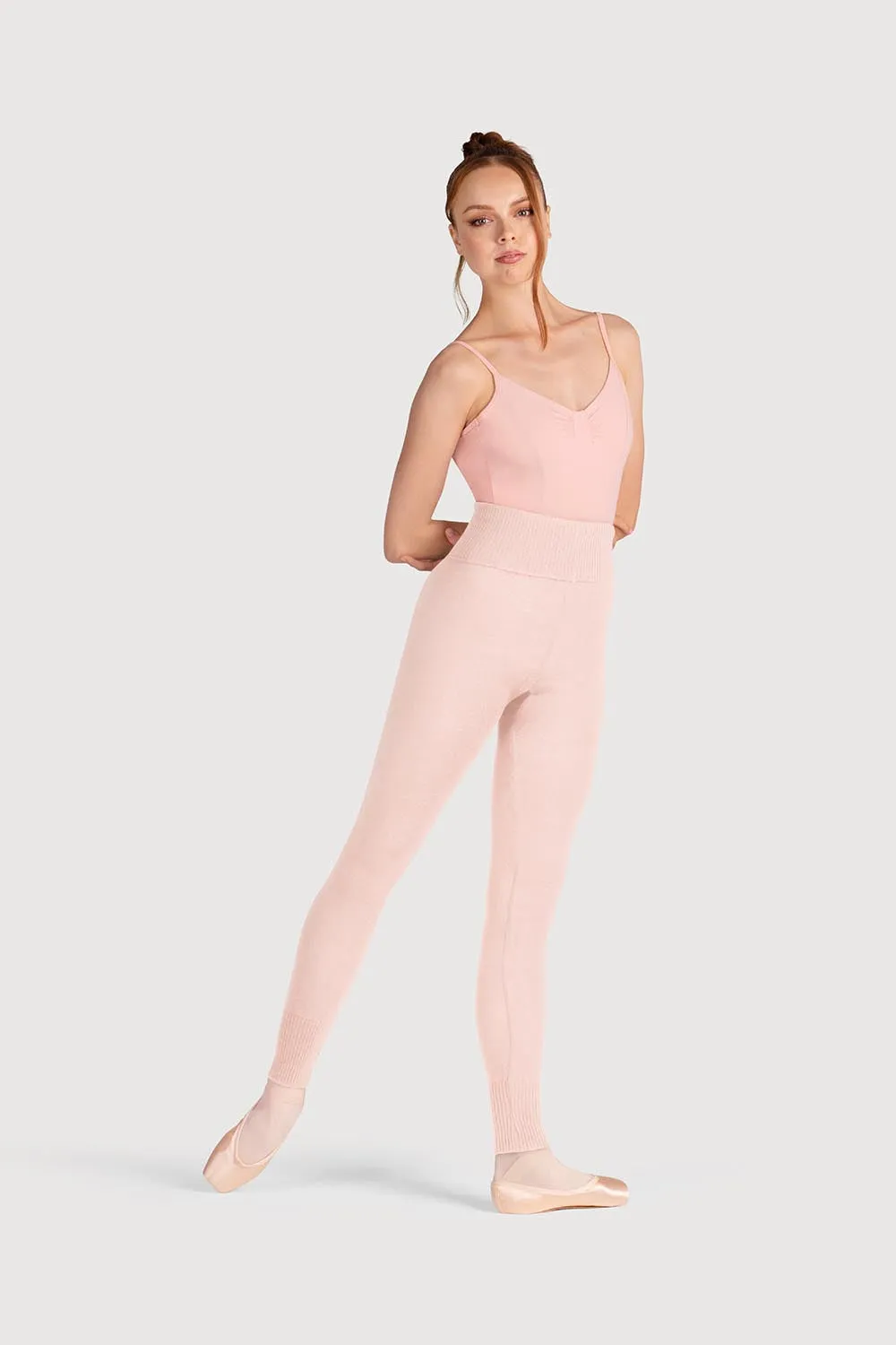 T0105 - Bloch Full Length Roll Waist Womens Warmup Pant