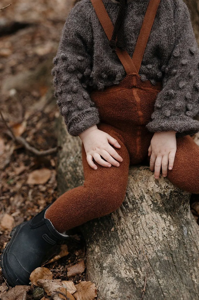Teddy Footed Warmy Tights - Cinnamon