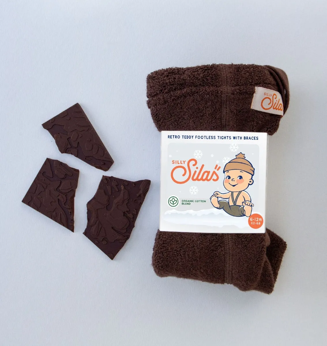 Teddy Footless Warmy Tights - Chocolate