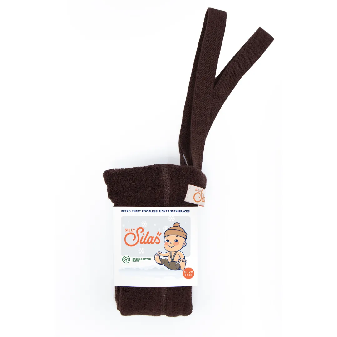 Teddy Footless Warmy Tights - Chocolate