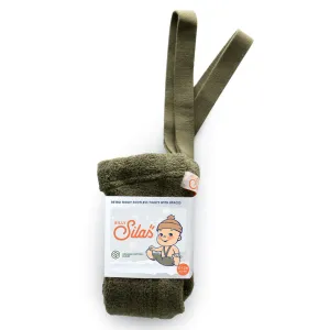 Teddy Footless Warmy Tights - Olive