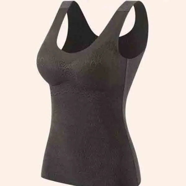 Thermal Fleece Cami Top With Built In Bra