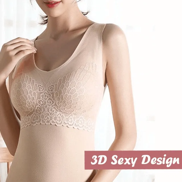 Thermal Fleece Cami Top With Built In Bra