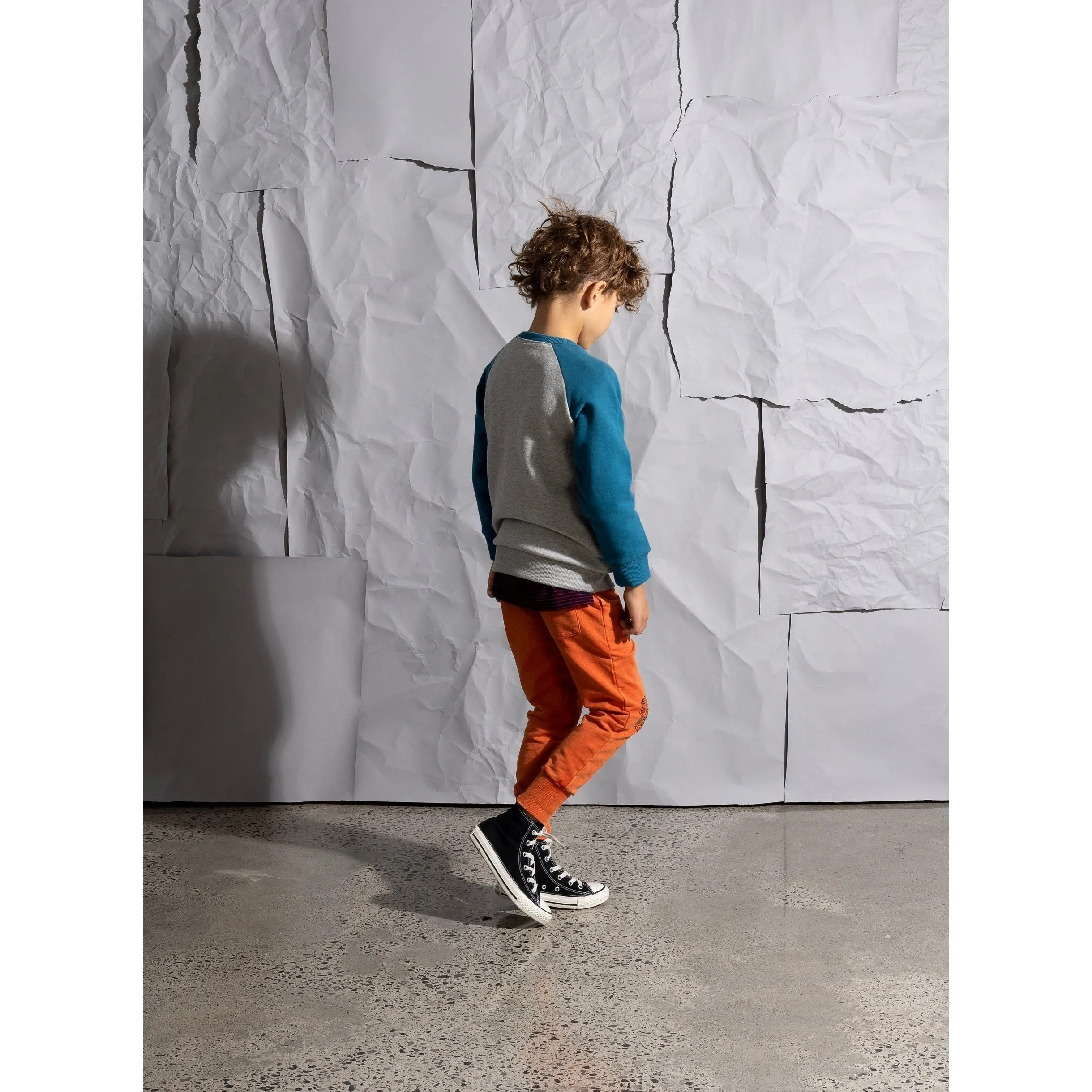 Toasty Puffin Furry Crew - Grey Marle/Teal