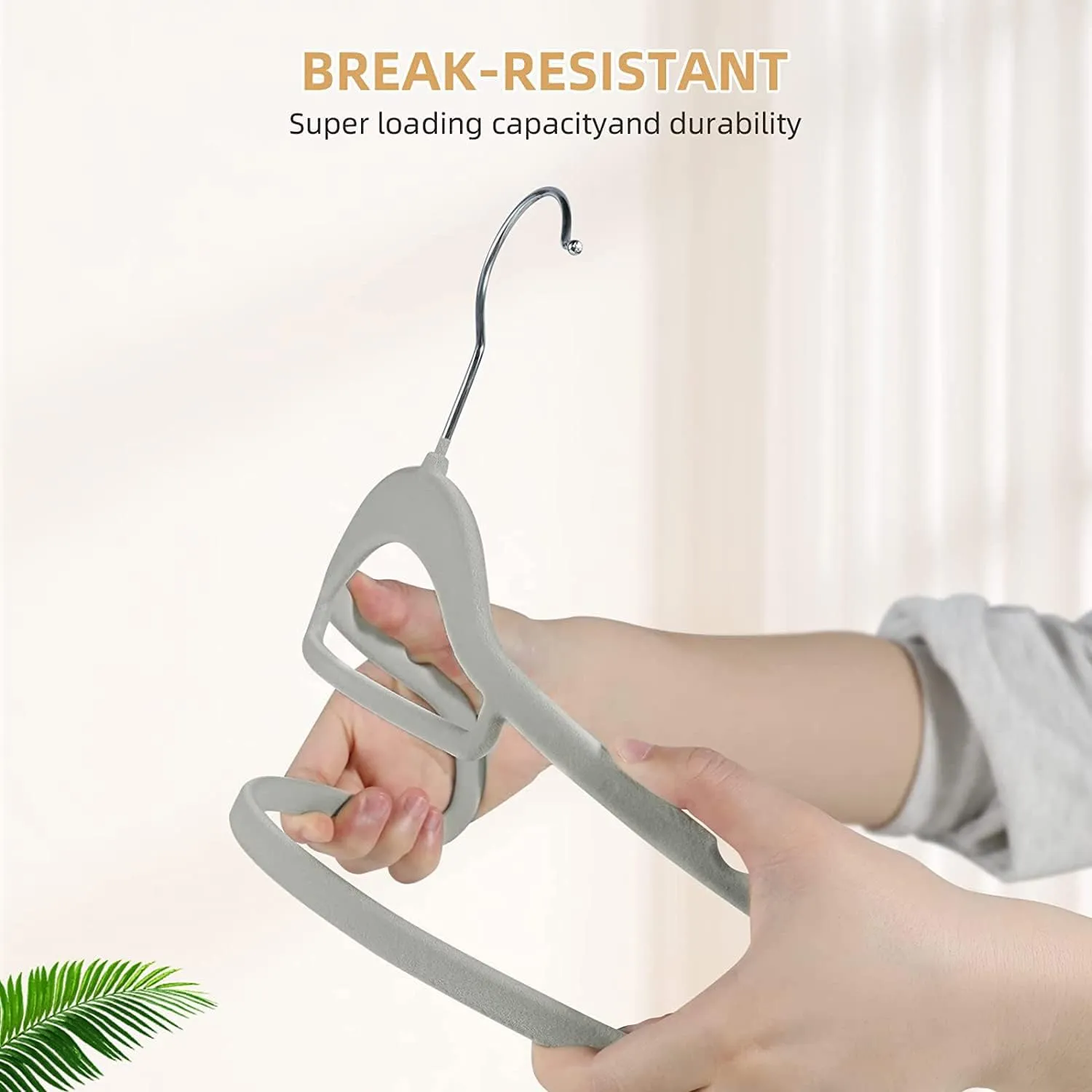 Tycom Clothes Hangers (50 Pack) Velvet - Ultra Thin Space Saving Coats Clothes Hangers Non-Slip Suit Hangers with 360 Degree Swivel Hook Hold Up-to 5KG for Jackets, Pants, Dress- 50p Grey