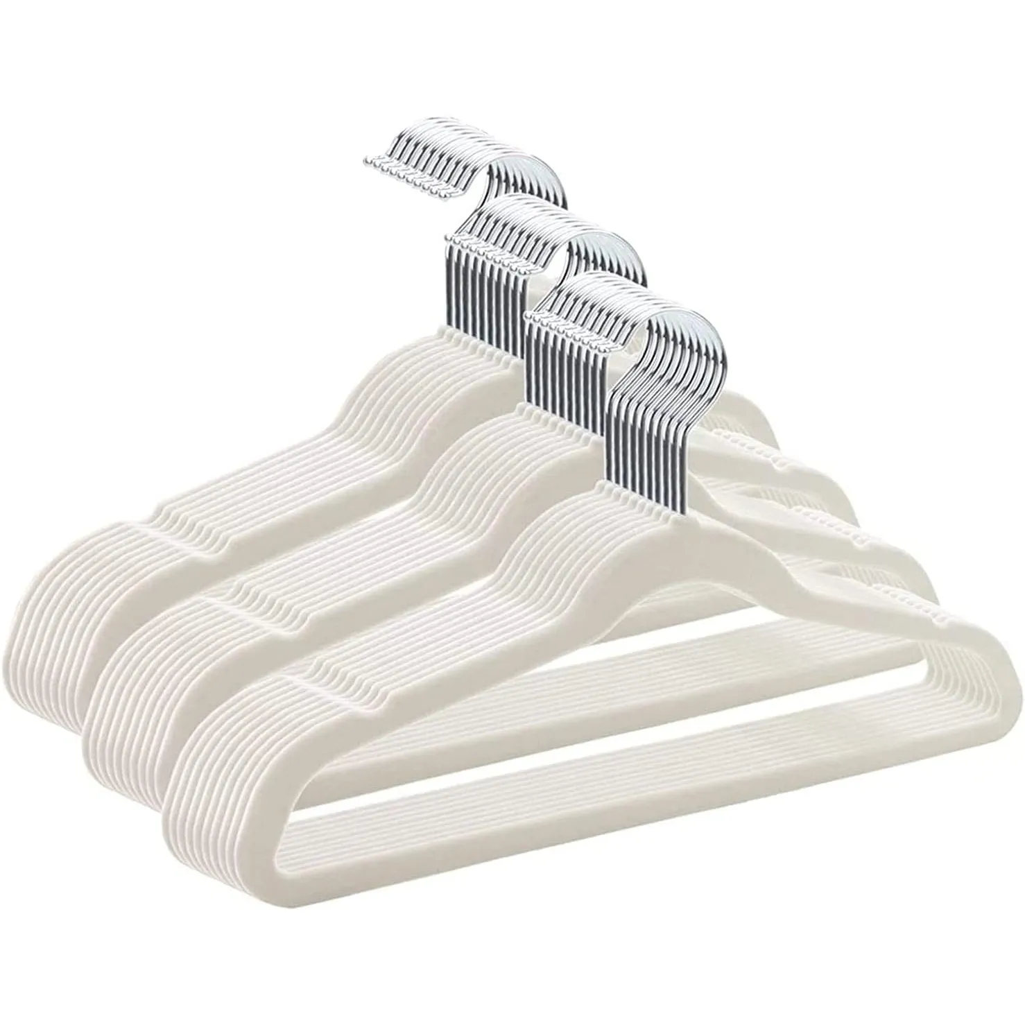 Tycom Clothes Hangers (50 Pack) Velvet - Ultra Thin Space Saving Coats Clothes Hangers Non-Slip Suit Hangers with 360 Degree Swivel Hook Hold Up-to 5KG for Jackets, Pants, Dress- 50p Grey