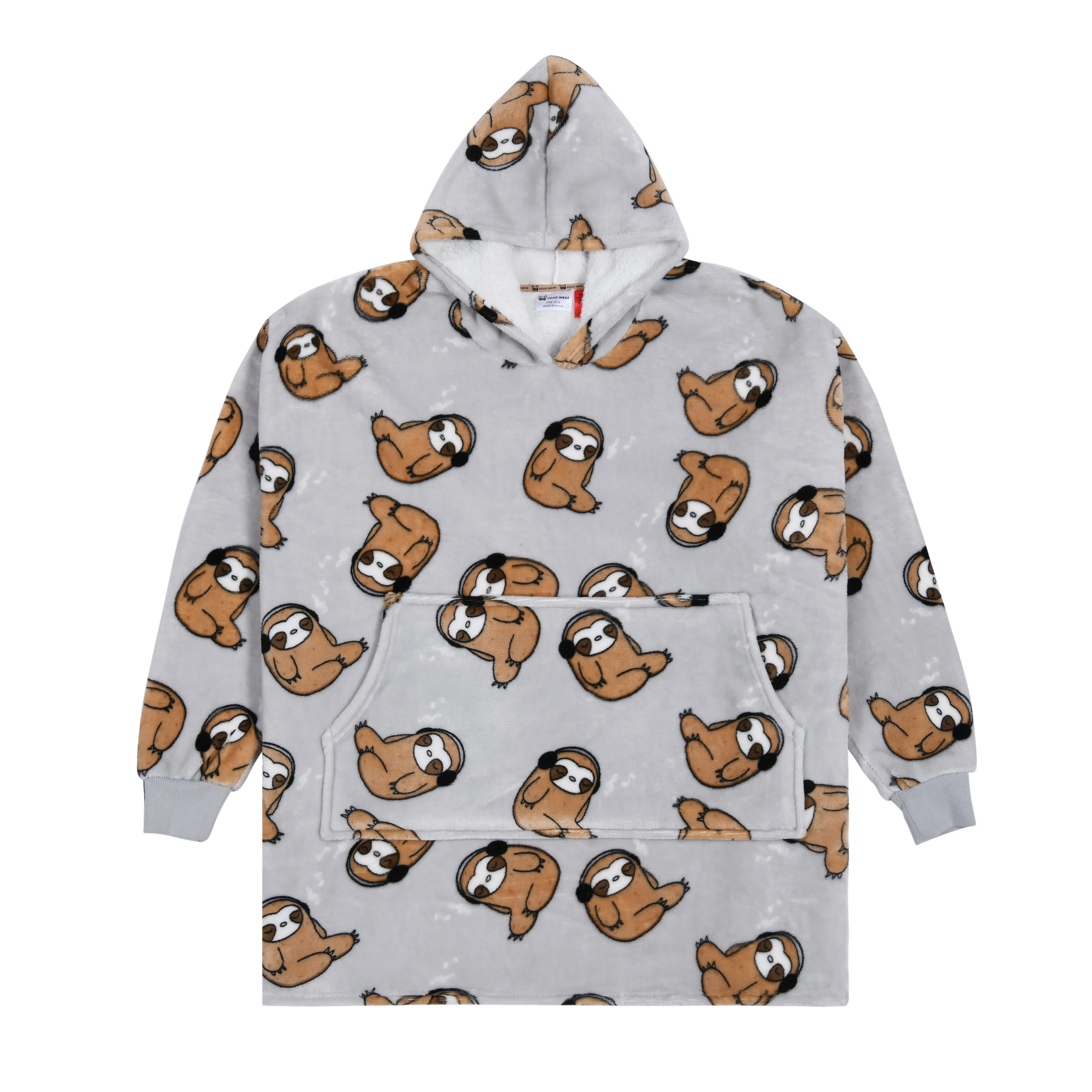 UGGOWEAR Giant Hoodie Slothify Kids Grey Sizes 12-14