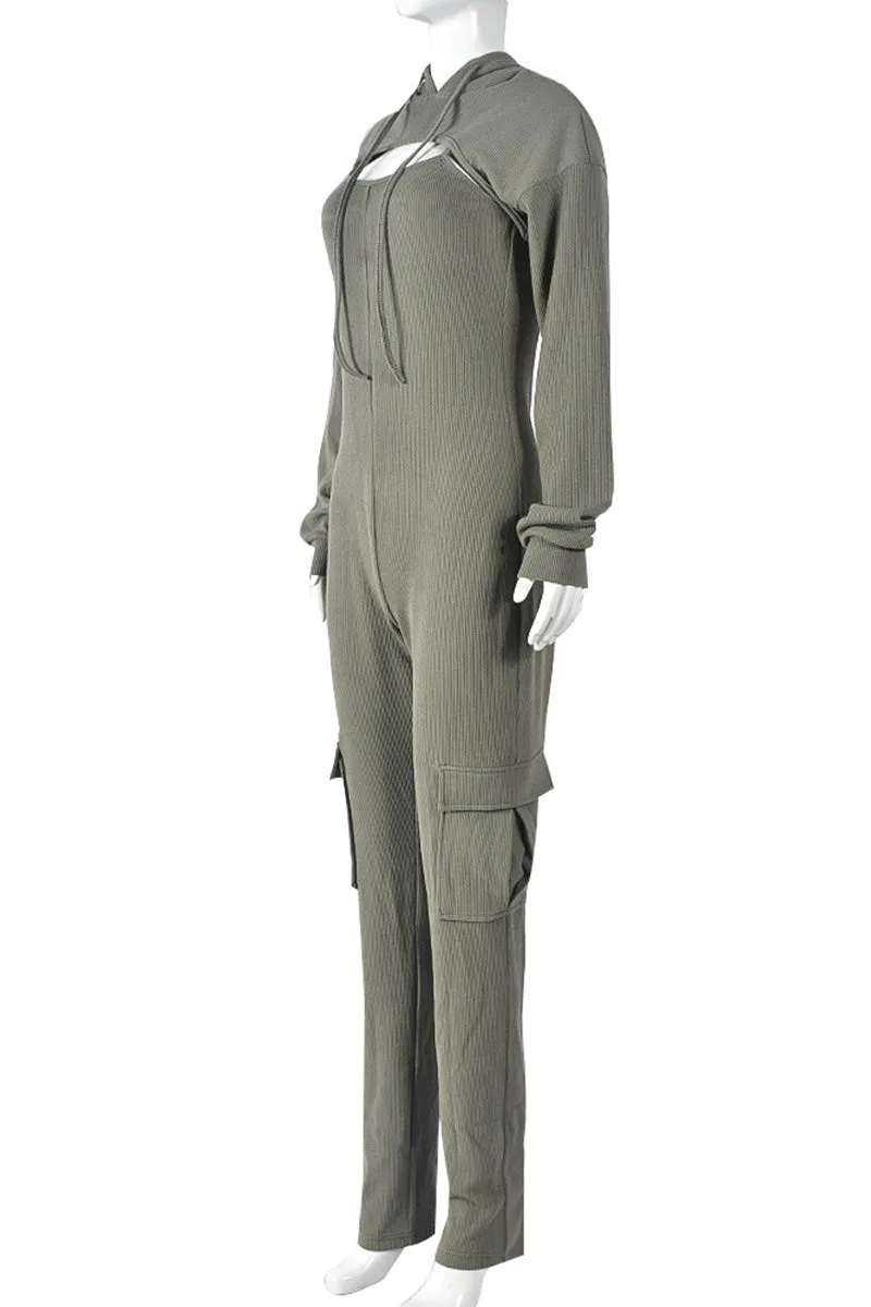 UK0136 Jumpsuits and Shrug Set