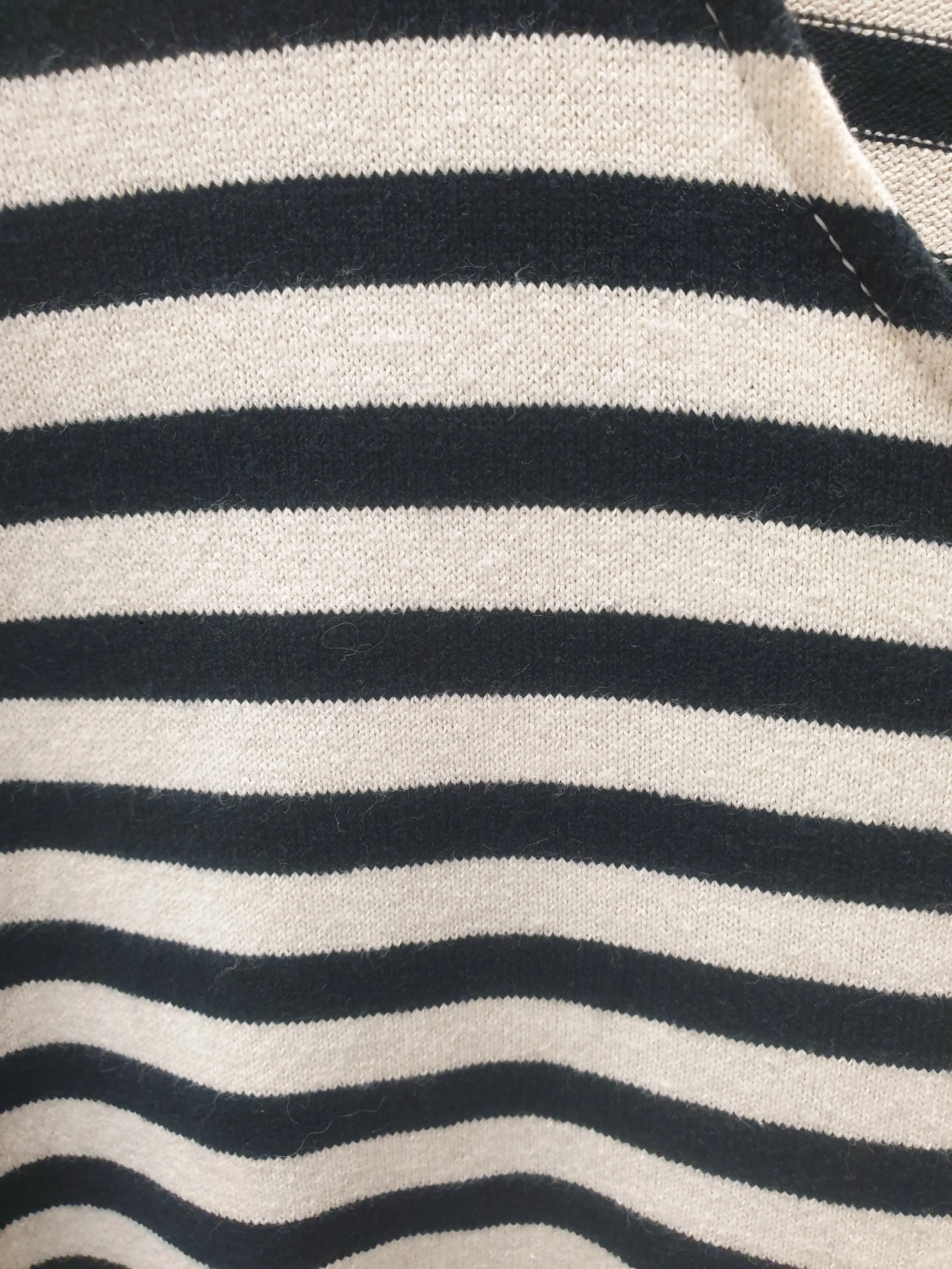 Uniqlo black and white cotton striped half sleeve dress size L