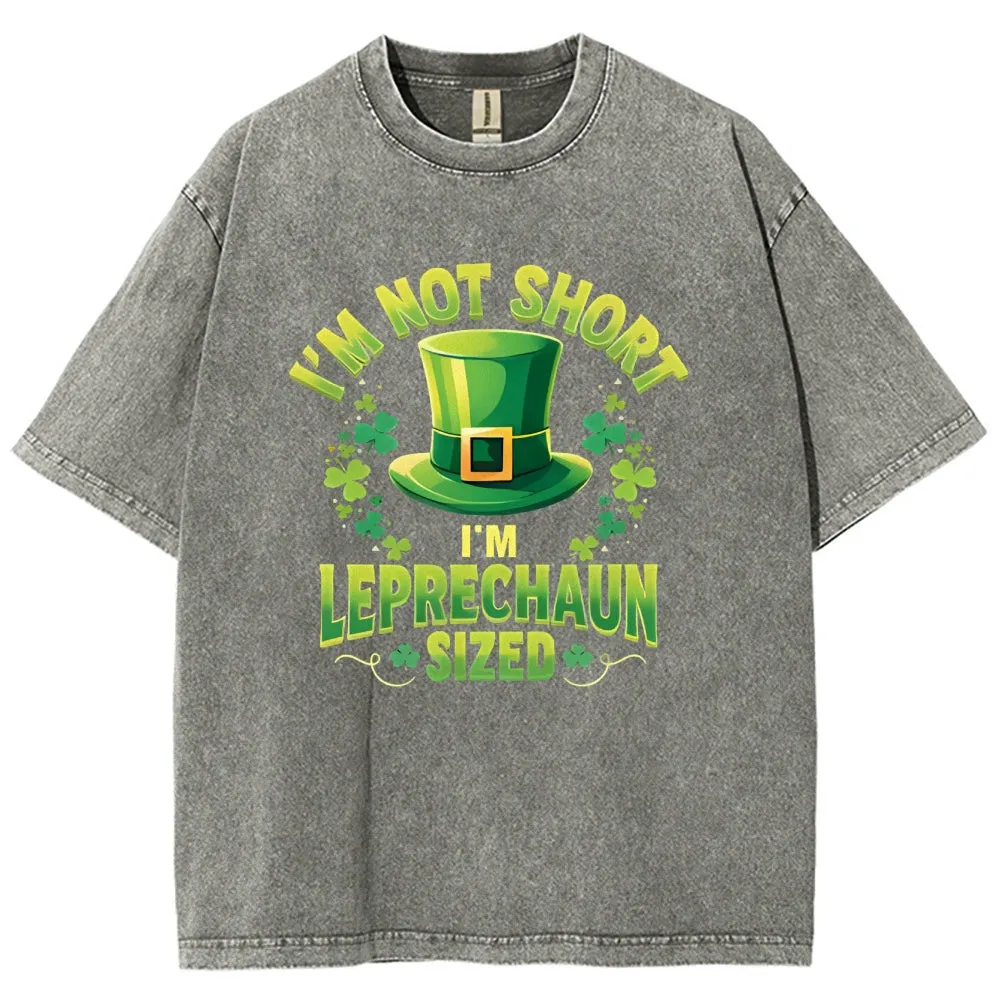 Unisex Vintage Funny St. Patrick's Day Shamrock Graphic Washed Tee