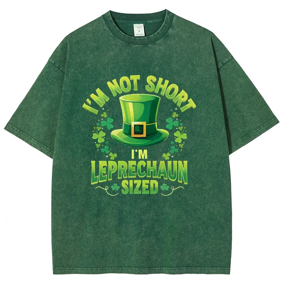 Unisex Vintage Funny St. Patrick's Day Shamrock Graphic Washed Tee